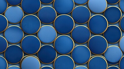 Wall Mural - abstract blue and gold circle design, a luxurious background for modern projects