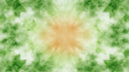 Wall Mural - radiant yellow centerpiece on a lush green abstract background, stunning visual design