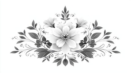 Wall Mural - striking contrast, white flower blossoms amidst dark, dramatic foliage white
