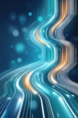 Wall Mural - dynamic futuristic background with flowing technology-inspired luminous streaks and digital patterns
