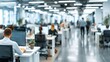 © Ganesha88 - Blurred office interior background with a blurred door and glass wall, blurry bokeh light effect for a business concept design. High-quality photo, taken with a telephoto lens in realistic daylight.