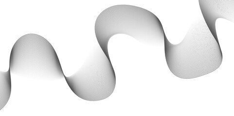 Dynamic gradient minimal smoke sound line. Abstract glowing white blend line smooth flow soundwave curve energy gradient vector futuristic digital outline line science design.	
