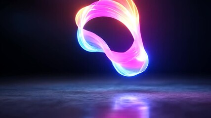 Wall Mural - abstract glowing pink and blue swirling light energy forms on dark background. futuristic neon light