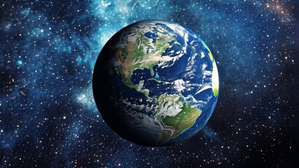 Wall Mural - view of earth from space against a backdrop of stars in the night sky, photo earth from space view b
