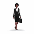 © Hariyanto Bromantio - Confident African American businesswoman strides forward with briefcase