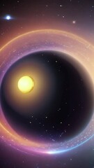 Wall Mural - void of the planet pulsating floating sphere