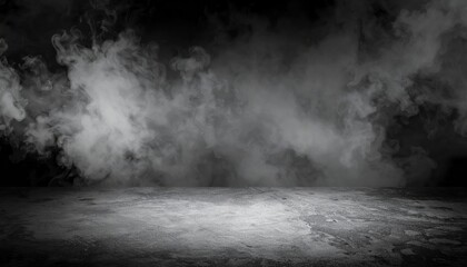 Wall Mural - dark grunge wall with abstract smoke and light in a stormy night sky