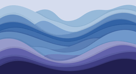 Wall Mural - Abstract Wavy Background in Shades of Blue and Purple