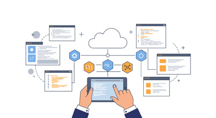 Cloud-based data management concept with interactive device interface