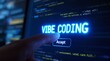 © TensorSpark - Futuristic coding interface with 'vibe coding' text, symbolizing innovative programming.