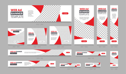 Wall Mural - abstract banner design web template set. modern cover header background for website design, social m