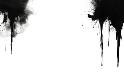Canvas Print - png abstract grunge background with a grainy texture and ink smudges watercolor abstract black.