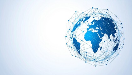 Illustration of global network connection, digital globe concept