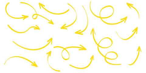 Wall Mural - thin arrows set for business plan, presentation and education. sign, symbol, hand drawn arrow collec