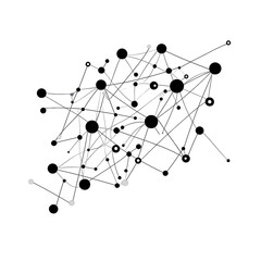 Complex network of interconnected nodes