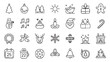 © Atikur - Christmas icons set festive holiday symbols vector