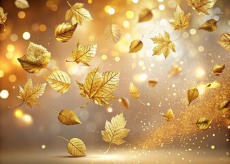 Wall Mural - delicate gold leaf flakes suspended in mid-air