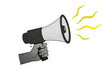 © Kaff - Hand Holding Megaphone Pop Art Style, retro, Vintage, collage