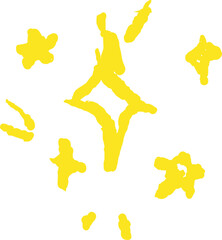Wall Mural - cute crayon star. yellow wax pencil hand sketch with rough texture and childlike irregular style. do
