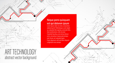 Wall Mural - digital circuit visualization vector background. pattern with interconnected lines, nodes.