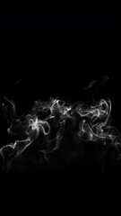 Wall Mural - smoke wisps fluid flow on black background