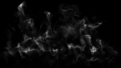 Wall Mural - smoke wisps fluid flow on black background