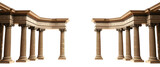 Classical architectural column designs element set on transparent background isolated on white backg