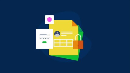 Wall Mural - securing documents with password protection to guard against cyber attacks and data breaches.