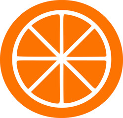Wall Mural - orange circle with white segments in minimalist design, abstract concept art