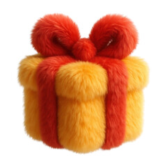 Wall Mural - png furry vibrant gift box illustration.