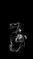 Wall Mural - smoke wisps fluid flow loop on black background
