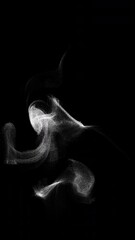 Wall Mural - smoke wisps fluid flow loop on black background