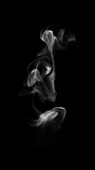 Wall Mural - smoke wisps fluid flow loop on black background