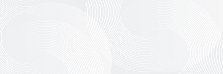 Wall Mural - abstract white glowing geometric lines on gray background. modern shiny blue circle lines pattern. f