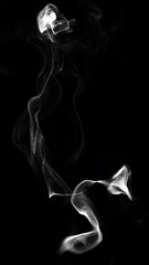 Wall Mural - smoke wisps fluid flow loop on black background
