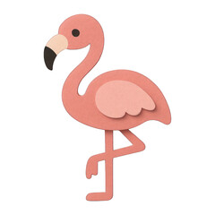 Wall Mural - png playful pink flamingo illustration.