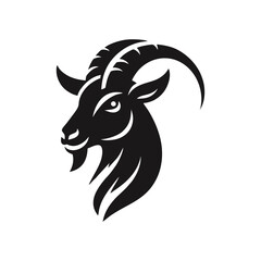 Goat head simple black vector logo icon