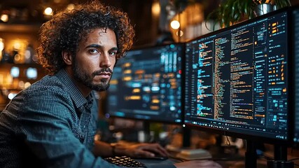 Focused developer at work.