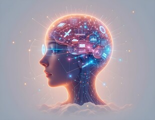 Sophisticated AI Human Intelligence: Digital Mind with Data Processing for Business Analytics & Innovation