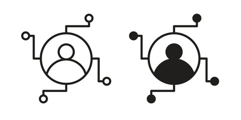 Affiliate marketing icon in flat and liner trendy style for app ui designs
