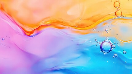 Wall Mural - abstract liquid art: swirling pastel hues of pink, orange, and blue create a mesmerizing abstract li