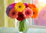 Celebrating nature bright gerbera daisies in a rainbow of colors at a local garden floral photography outdoor serenity vibrant perspective