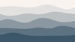 © avelix - Minimalist abstract background featuring layered wave shapes in cool blue and gray tones. The smooth flowing lines resemble mountains, sea, or foggy landscape