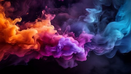Wall Mural - abstract vibrant smoke clouds