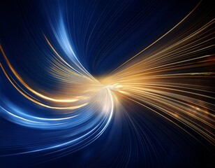 Wall Mural - dark blue golden abstract background with glowing light lines elegant and luxurious mood