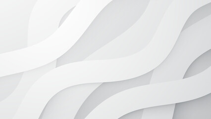 Poster - abstract white wavy vector background with light and curved design elements