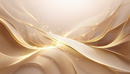Wall Mural - soft pastel cream background with gold light streaks dreamy and elegant abstract design