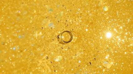 Wall Mural - golden bubble drop pattern with abstract design