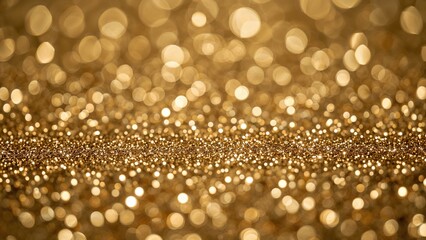 Wall Mural - defocused texture of vintage gold glitter lights for christmas background