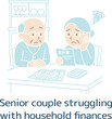 © gingo - お金のやりくりに悩むシニア夫婦（主線なし）Senior couple struggling with financial issues (no main line)